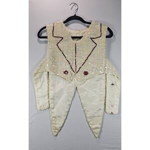 Vintage Iridescent Sequin Tuxedo Vest w Tails Costume Dance Stage Unbranded